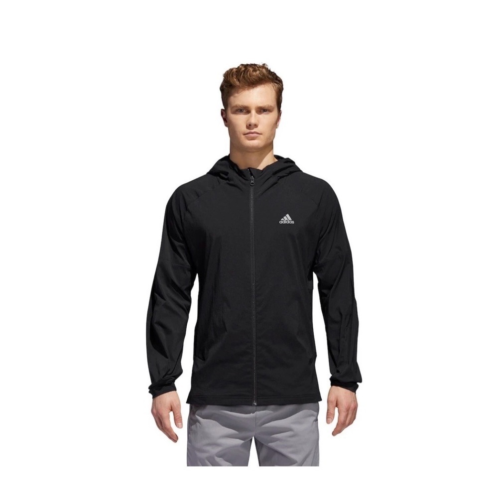 Adidas Golf Hooded Windbreaker Woven Jacket Black Size 2XL